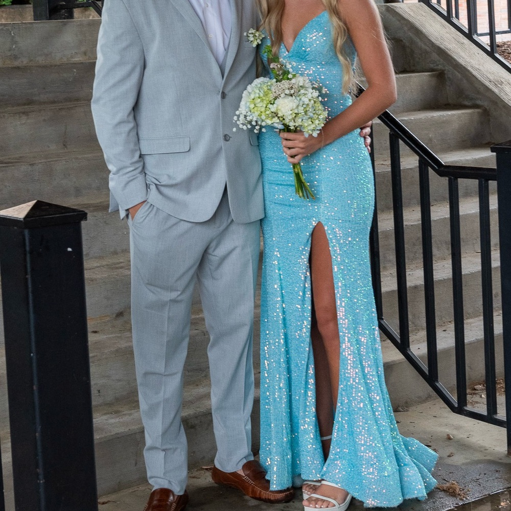 Sherri hill blue prom dress